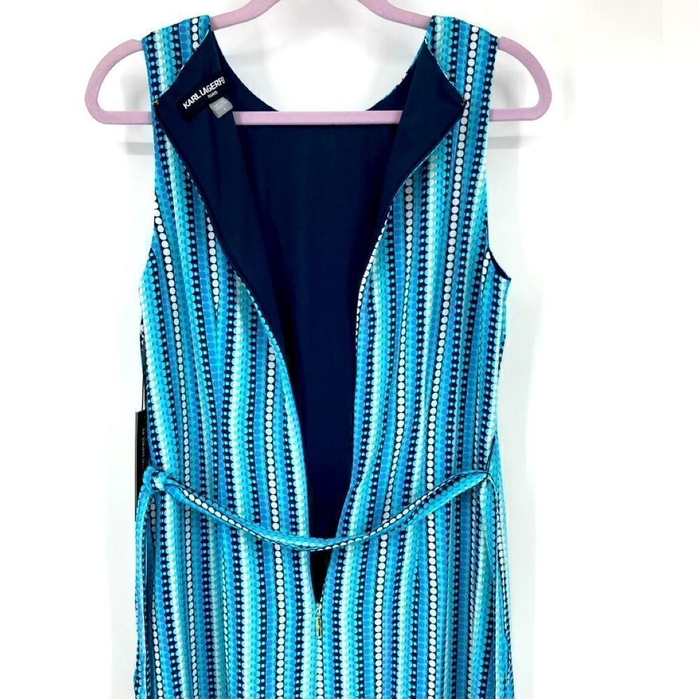 NWT Karl Lagerfeld Paris Torquoise Maxi Dress Size 6 - Picture 7 of 11